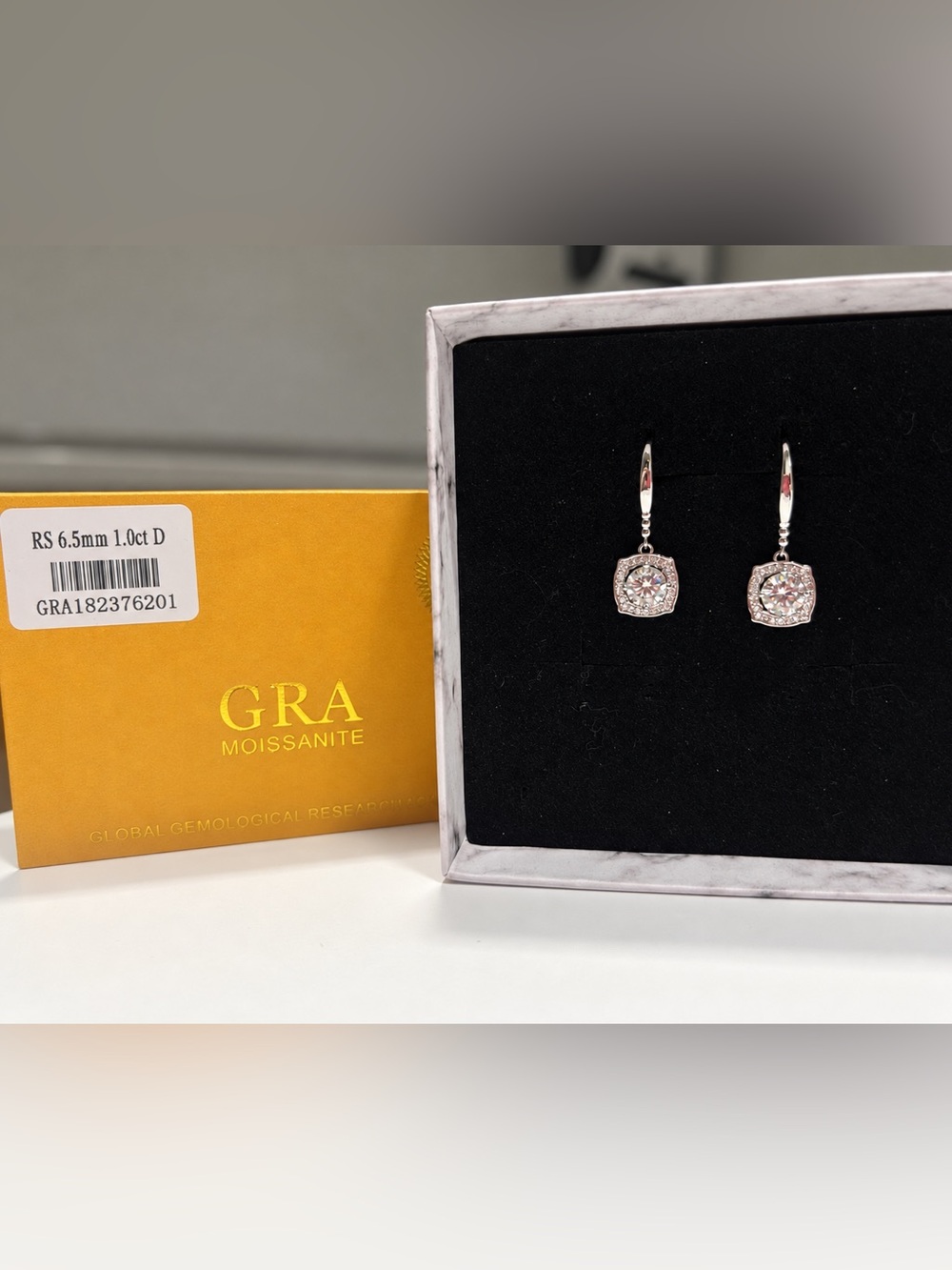 1 CT Moissanite Drop Earrings